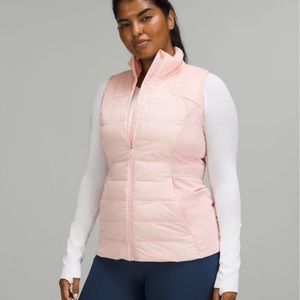 Lululemon down for it all vest pink mist Sz 10 NWT